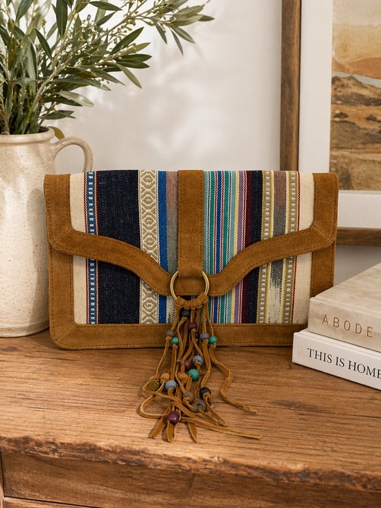 Shiraleah Chicago Handbags - Shiraleah Chicago Boho‎ Western Clutch Southwestern Tapestry Tassel Bag